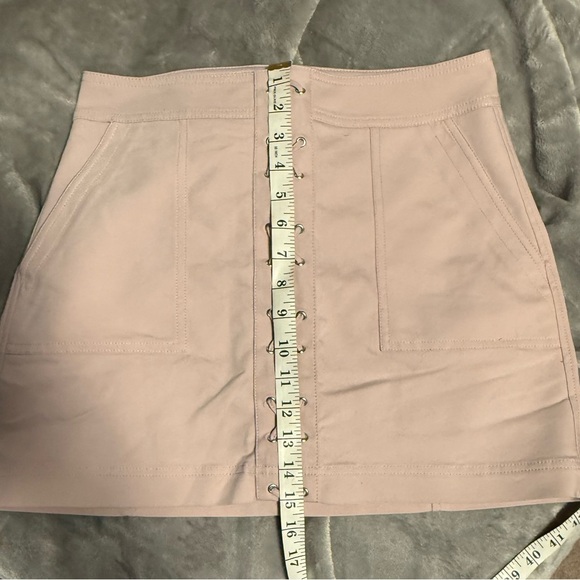 EXPRESS Blush Lace-Up Mini Skirt - Picture 3 of 6